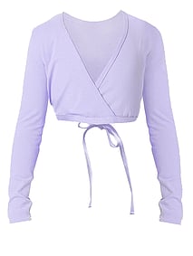 Long Sleeve ballet crossover top in Lavender purple with ties