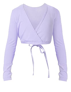 Long Sleeve ballet crossover top in Lavender purple with ties