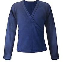 Long Sleeve polarfleece ballet crossover top in Black with ties