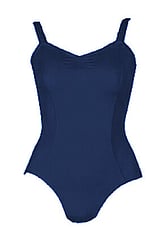 Ballet Leotard with wide straps and gathered neckline in Navy