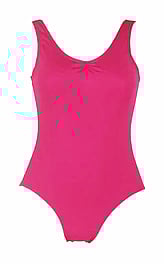 Wide Strap Ballet Leotard with a V-Neck Raspberry Pink