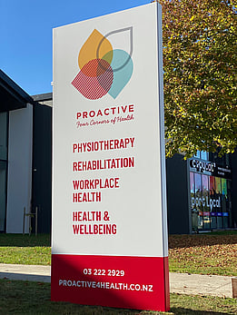 Exterior Signage - Road Sign Plinth produced and installed by Universal Sign Co. 