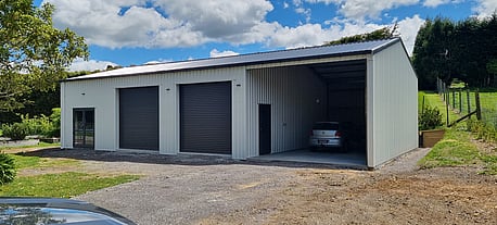 Shed with open bay