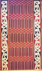 Roimata-Toroa - - Albatross' tears (it had some premonition it was being sacrificed). Black lines - tears of sorrow, Gold lines - tears of reward, White lines - tears of joy. Tokotoru - represents a message, the great message of the crucifixion of Christ.