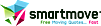 Smartmove logo with a geometric design in green, blue, and pink, alongside the text 'smartmove' and the tagline 'Free Moving Quotes... Fast'