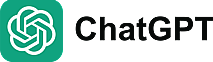 ChatGPT logo with a green rounded square featuring a white interlocking design, next to bold black text reading "ChatGPT