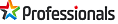 Professionals logo featuring a multicoloured star with red, green, blue, and yellow sections, followed by "Professionals" in dark grey text with a small red star above the "i"