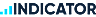 Indicator logo with bold uppercase navy text and three left-aligned bars in varying heights, all in a uniform blue shade