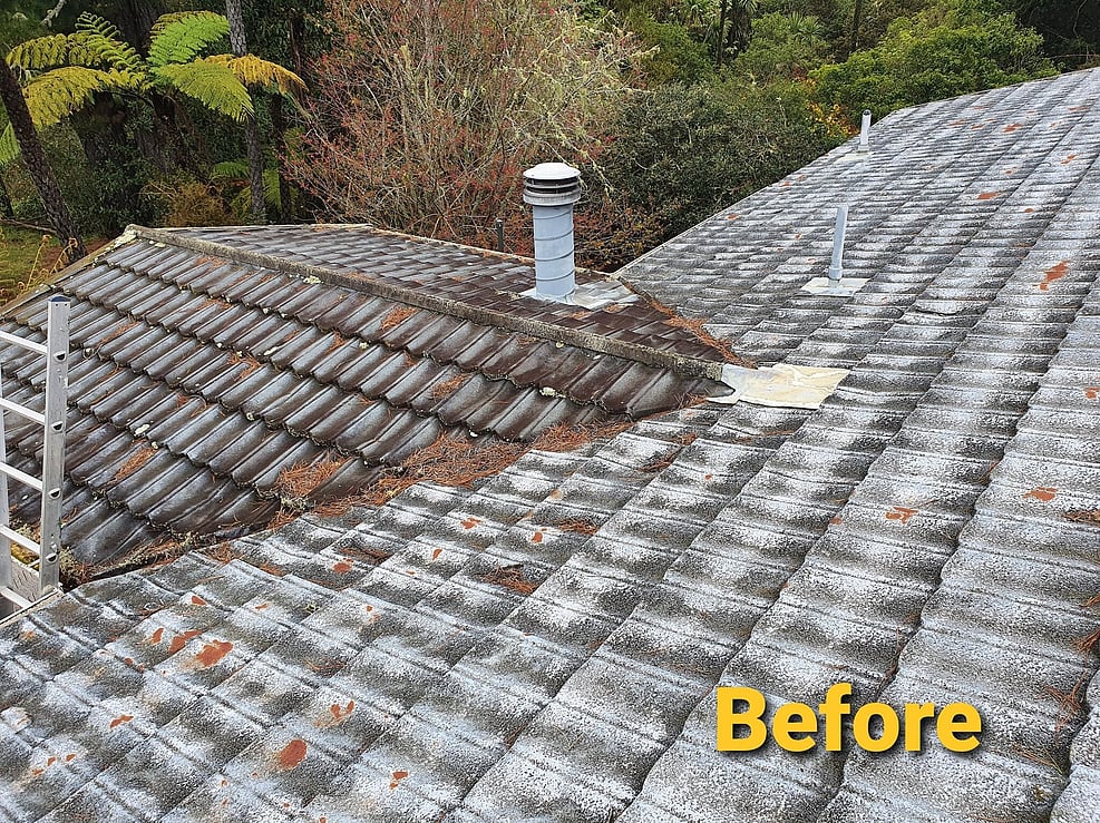 before picture of a tiled roof Kerikeri