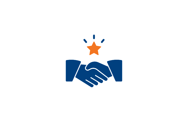 hands shaking with a star above symbolising Proven partner for small businesses