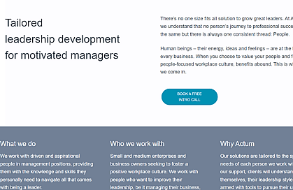 Image of content on Actum Leadership Development's homepage