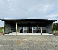 4 bay pole shed with horse stables canterbury