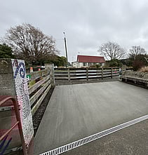 broom finish concrete with strip drain broadfield school