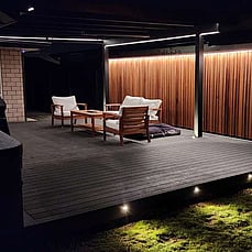 Custom pergola timber with black eko deck