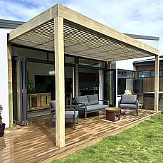 timber pergola slatted roof cashmere canterbury prolam posts