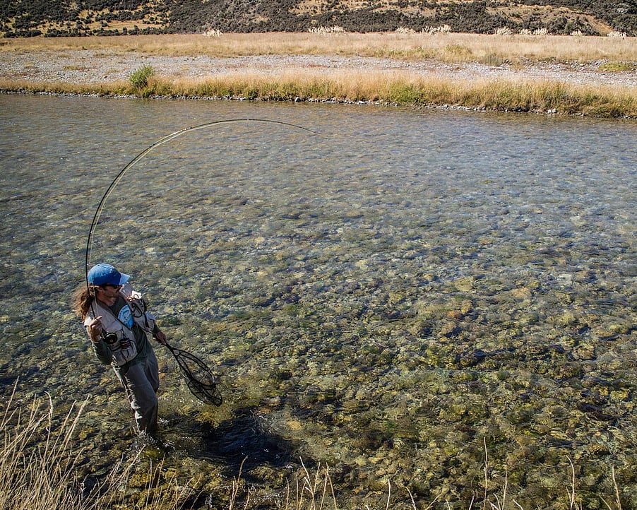 Hooked up in the Oreti River, Southland New Zealand 