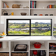 Open scullery with window to Rangitahi Peninsula