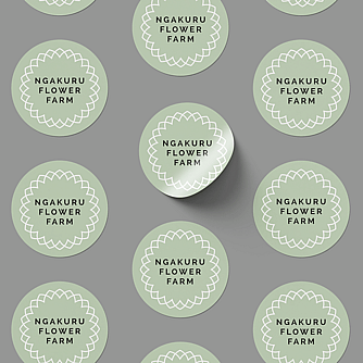 Stickers for Ngakuru Flower Farm designed by Page Design Ltd.
