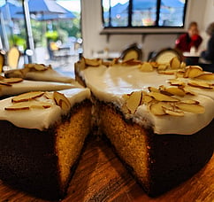 what the cake see's before it gets put onto a plate. 