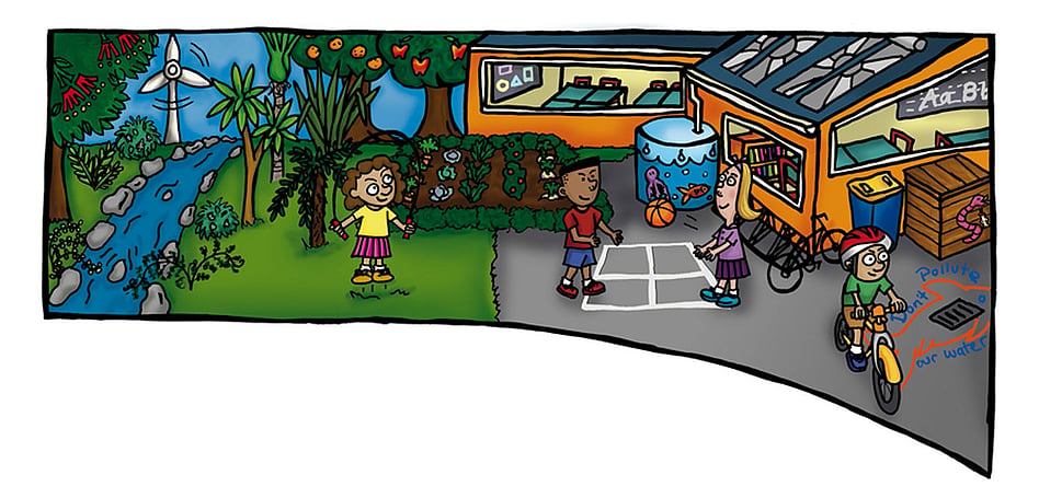 AUCKLAND CITY COUNCIL - WASTEWISE SCHOOLS NEWSLETTER ILLUSTRATION