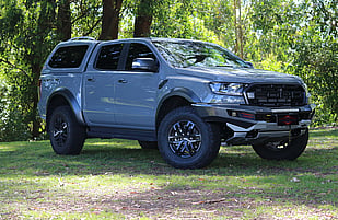 2019 Ford Ranger Raptor featuring a Rhino Evolution Bullbar, fitted Lightbar and Bushranger Revo Winch. 