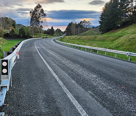 Road view through farmland
