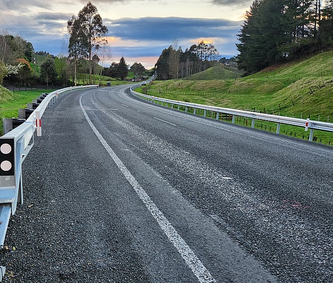 Road view through farmland