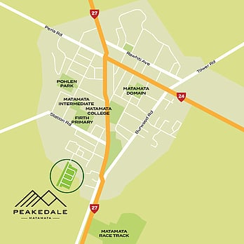 Peakadale matamata location map
