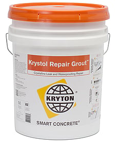 Waterproofing Repair Grout for Cracks & Joints - Krystol Repair Grout&trade; is a crystalline concrete waterproofing product that stops the flow of water to permanently repair leaking cracks, holes and joints in concrete. It can also be used to resurface and waterproof defective, damaged or deteriorating concrete.