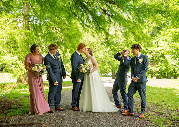 Classic white and blush wedding bouquets by Raglan Florist Wild About Eve