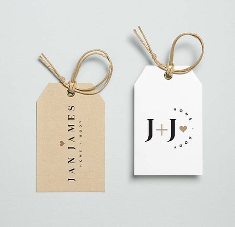 Logo Design on Gift Tags | Candle Company Branding Wellington