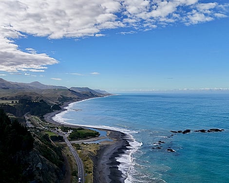 Kaikōura coastline and mountains