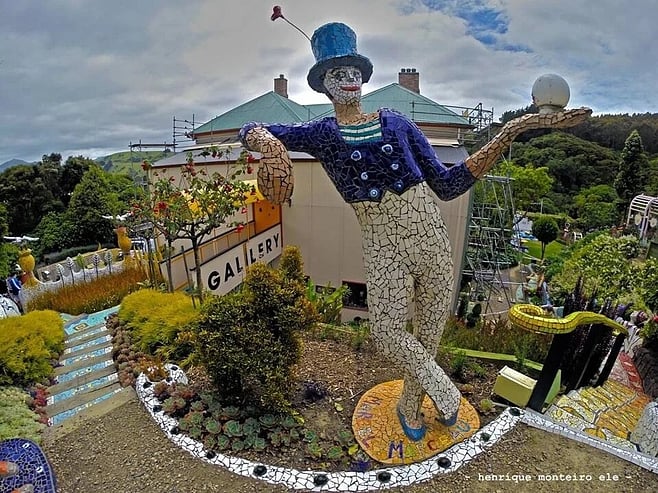 Mosaic sculpture garden at The Giant's House, Akaroa