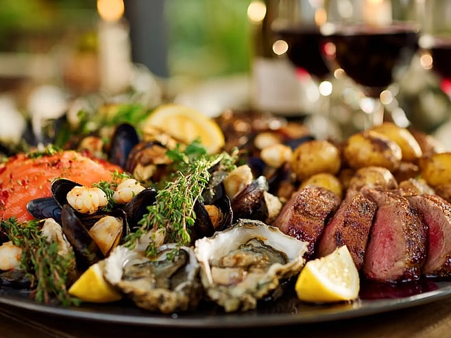 Seafood and local produce for lunch in Akaroa