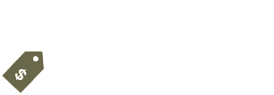 Olive green price tag icon with a dollar sign in the centre.