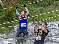 Tyrolean rope traverse. OCR Blazing Hills