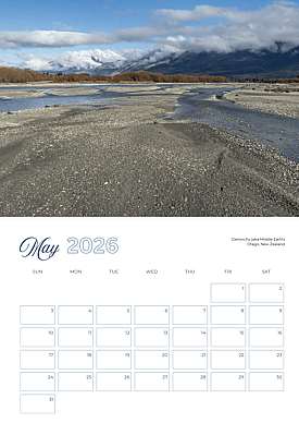 Anita Burgess Photography 2026 Calendar mock-up of May.