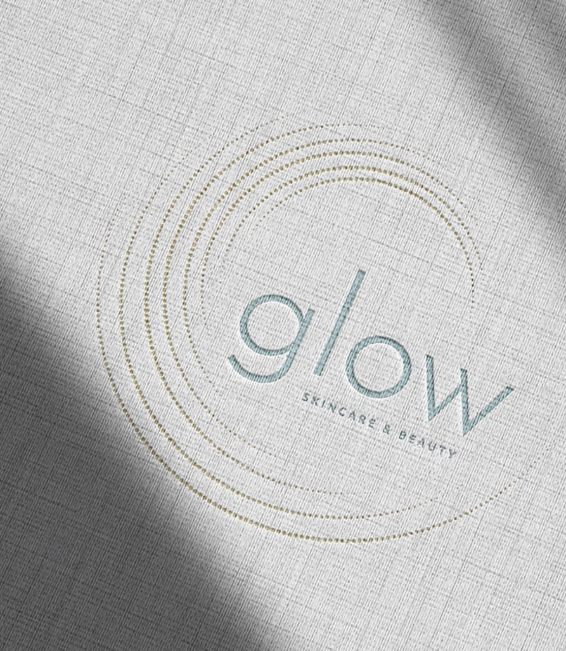 Editorial style image showcasing a brand design for Glow Skincare & Beauty | Brand designer for wedding professionals