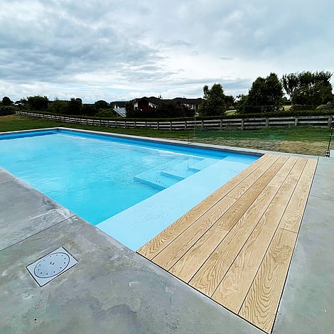 Ardent Building Developments. Hamilton, Waikato. NZ. Image of pool surround landscaping