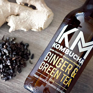 Bottle label design for KM Kombucha