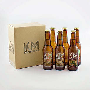 Bottle label design for KM Kombucha