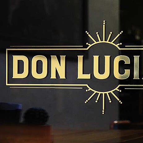 Don Luciano Gold vinyl window signage
