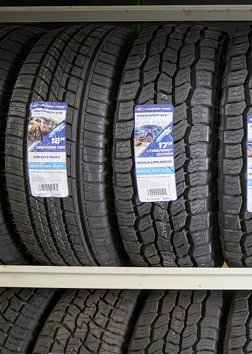 Cambridge Tyre and Alignment - Tyres on a shelf