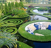 Ben Hoyle Design 2013 -  "A  French Kiss in Akaroa" This globally renowned design features floating rata vine linking to sunken cushioned retreat below the waterline.
