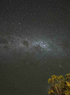 The night sky including the Milky Way seen above Kuaotunu on the Coromandel Peninsula
