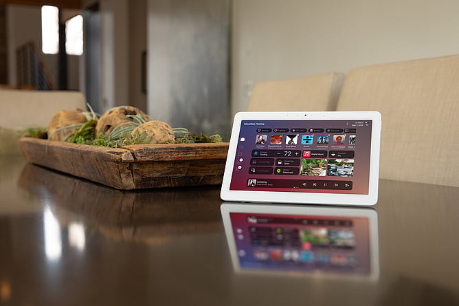 Control4 smart home touchscreen controller installed in Queenstown