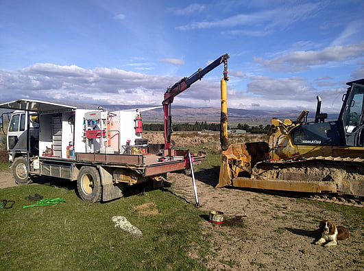 Komatsu bulldozer hydraulic repair - AEM handles jobs of any size.