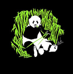'Ebony and Ivory Giant Panda' original digital painting