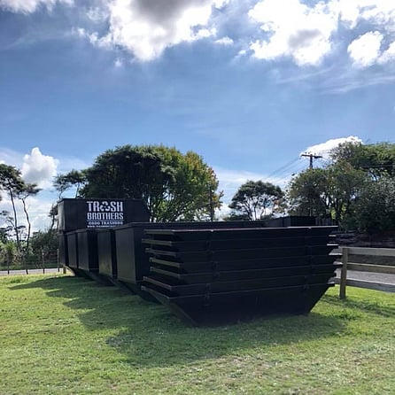 Trash Brothers Skip Bins stacked and ready to go