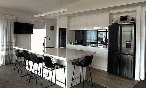 Custom joinery in the Glenview kitchen, highlighting Blum Antaro drawer runners for smooth functionality.
